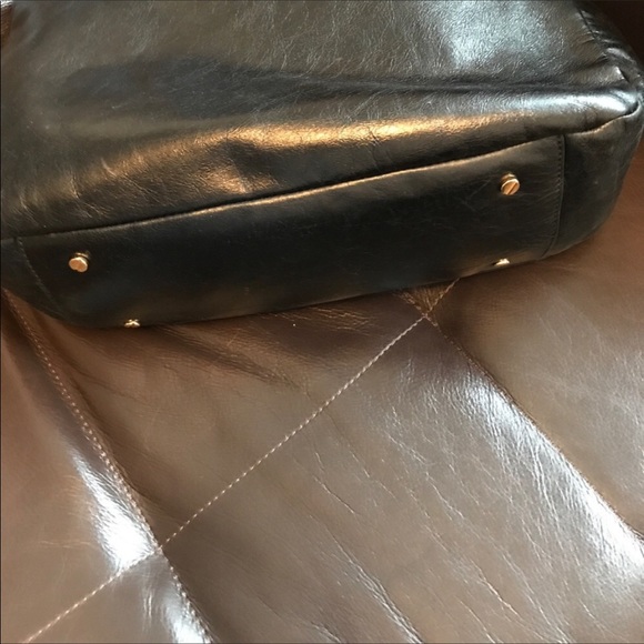 Tory Burch Black Dena Leather Hobo - Picture 7 of 10